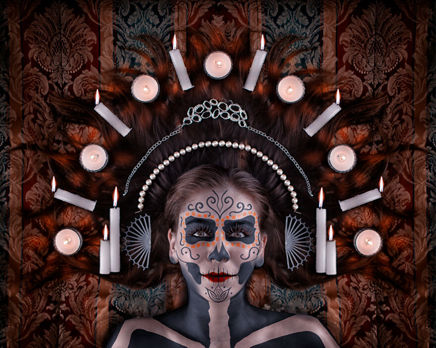 I Made A "Día De Muertos" Themed Photoshoot With The Elements Of This Mexican Tradition In Just One Day!