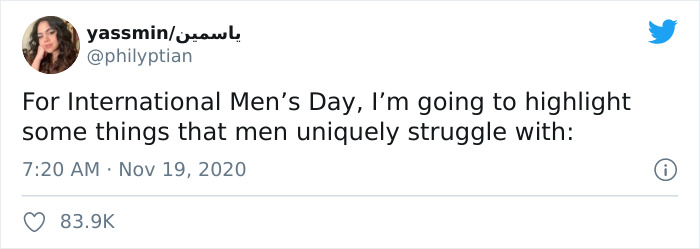 Woman Lists 'Things That Men Uniquely Struggle With' (23 Tweets)