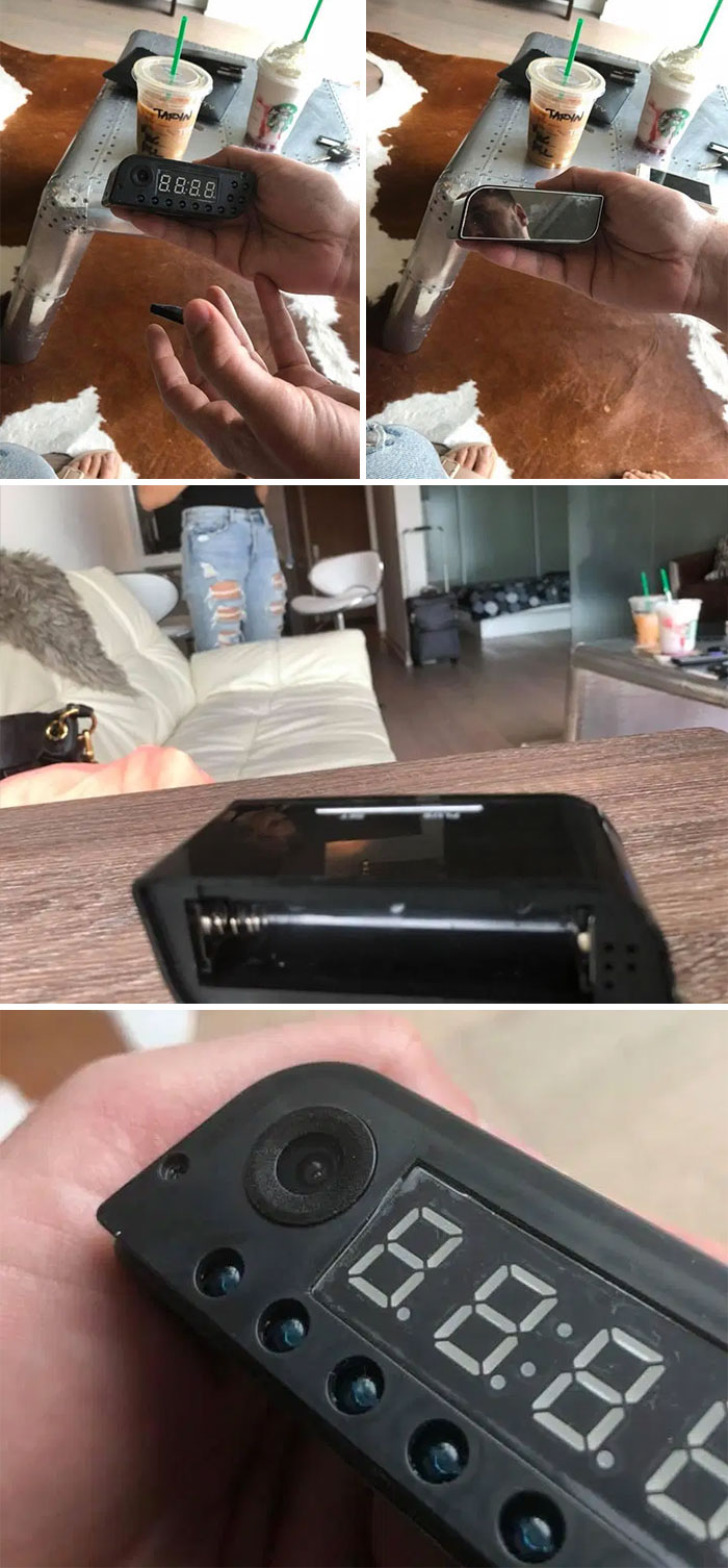 Couple Found Camera Hidden Inside Clock At Rental Apartment