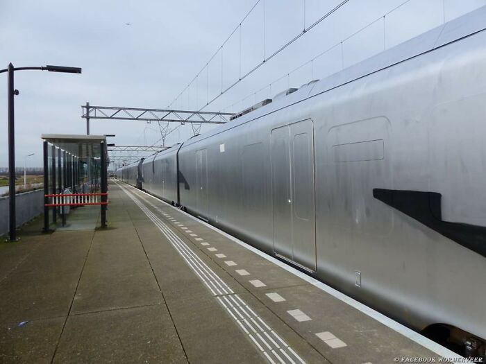 Vandals Painted A Complete Train Silver In A Small Town In The Netherlands 2 Nights Ago