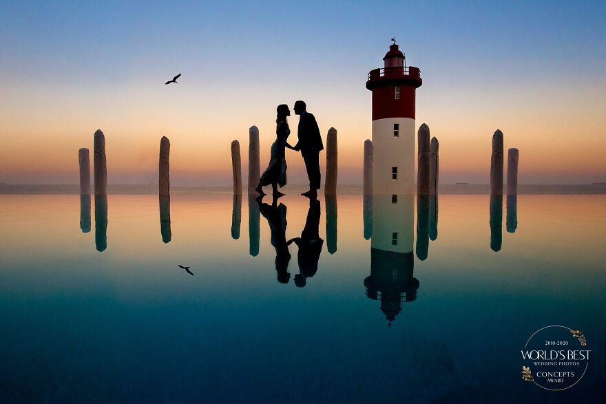 This Romantic, Clean And Colorful, Reflective Silhouette By Jacki Bruniquel