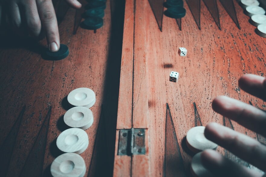 Here's What The Moment Looks Like From Different Angles When You Roll The Dice In Backgammon.