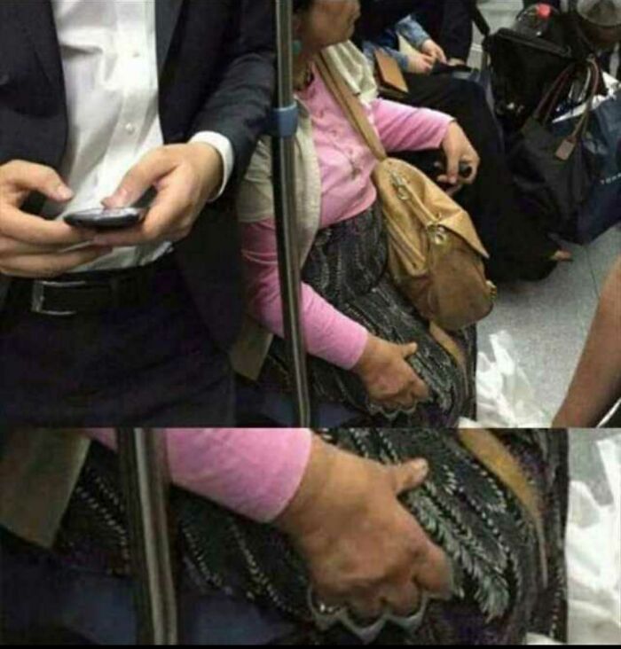 A esta señora no le van a robar el bolso