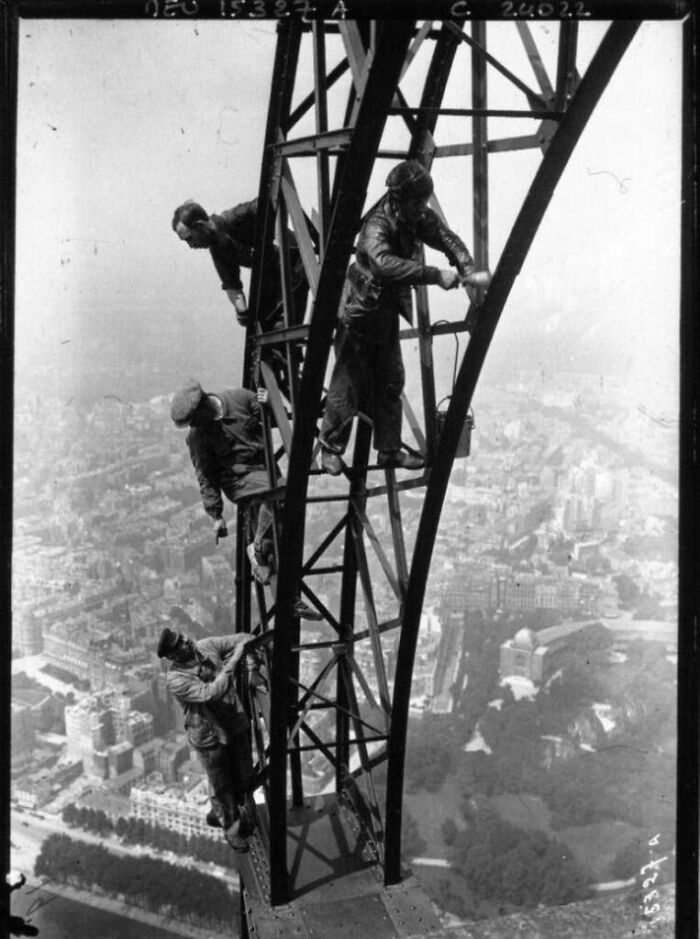 Workers Painting The Eiffel Tower, 1924