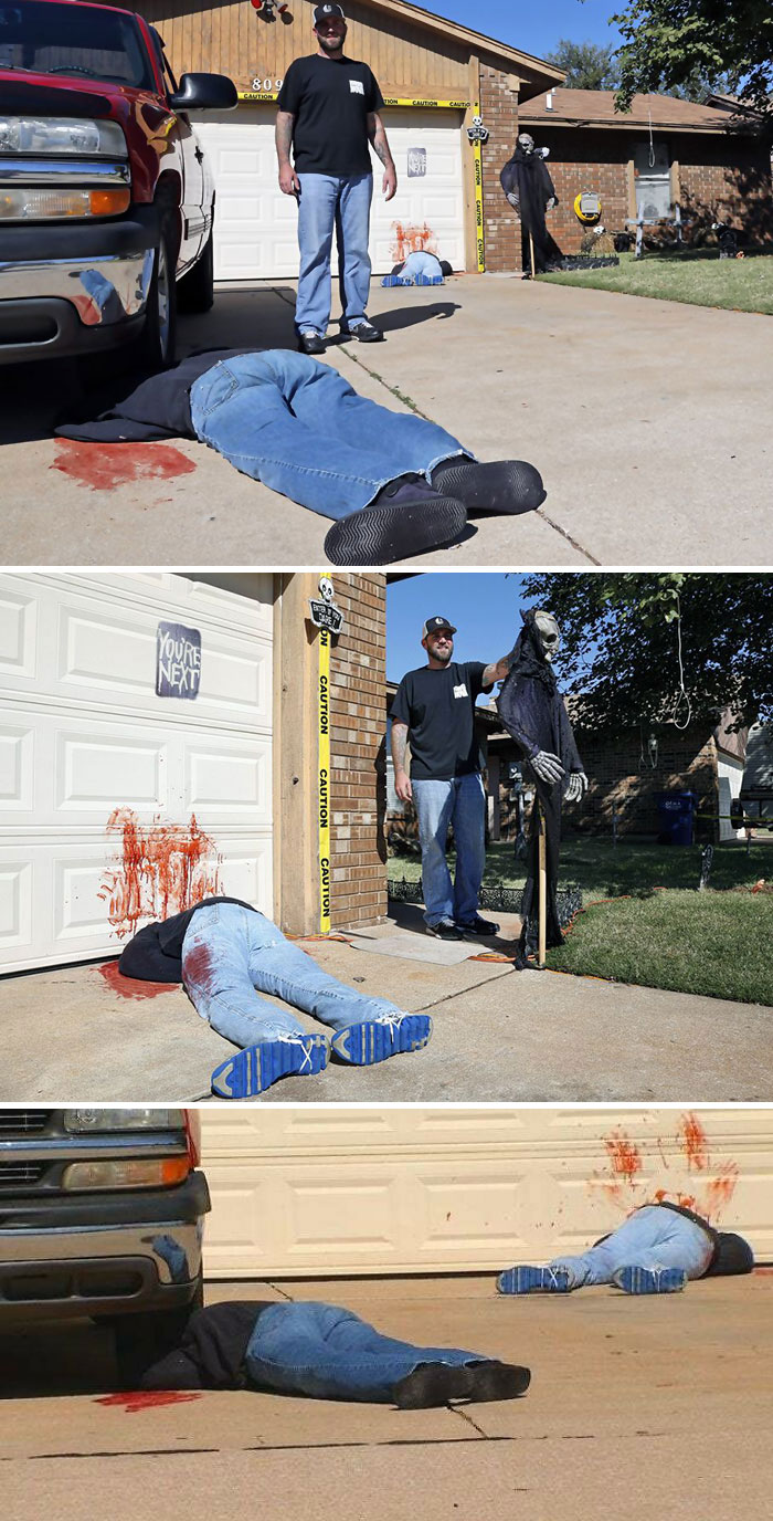 Deadly Halloween Tableau Too Realistic For Some. Neighbours Called 911