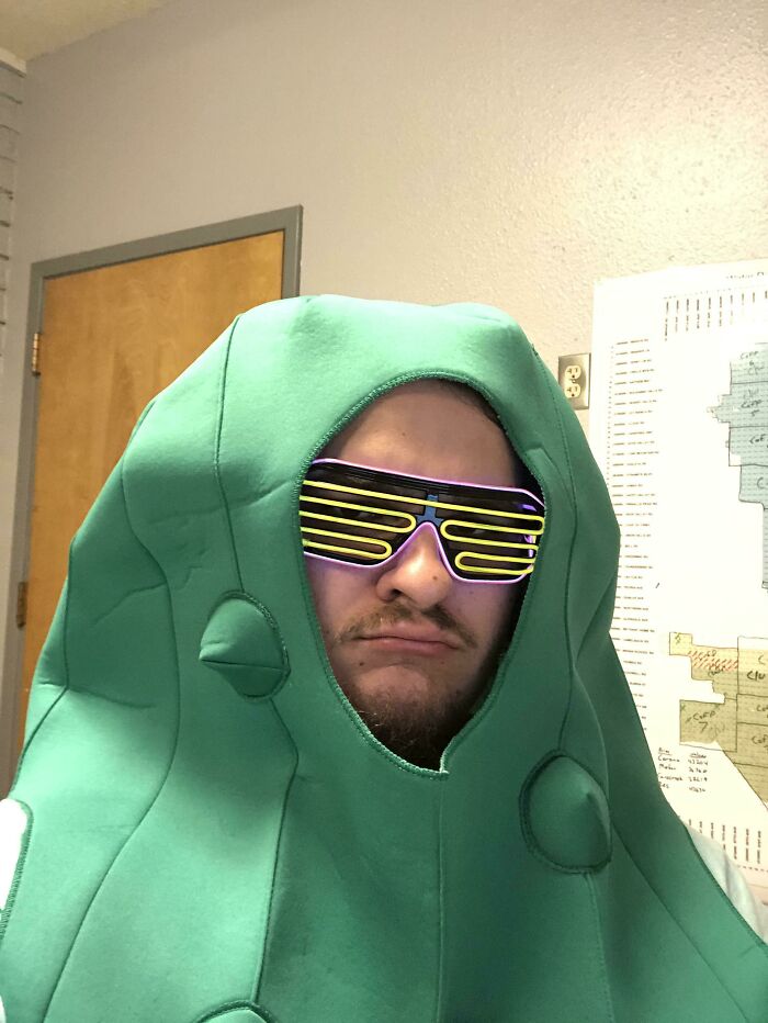 I’m The Only One That Dressed Up At My Office And I’m In A Pickle Suit. Guess You Could Say We’re In The Same Boat