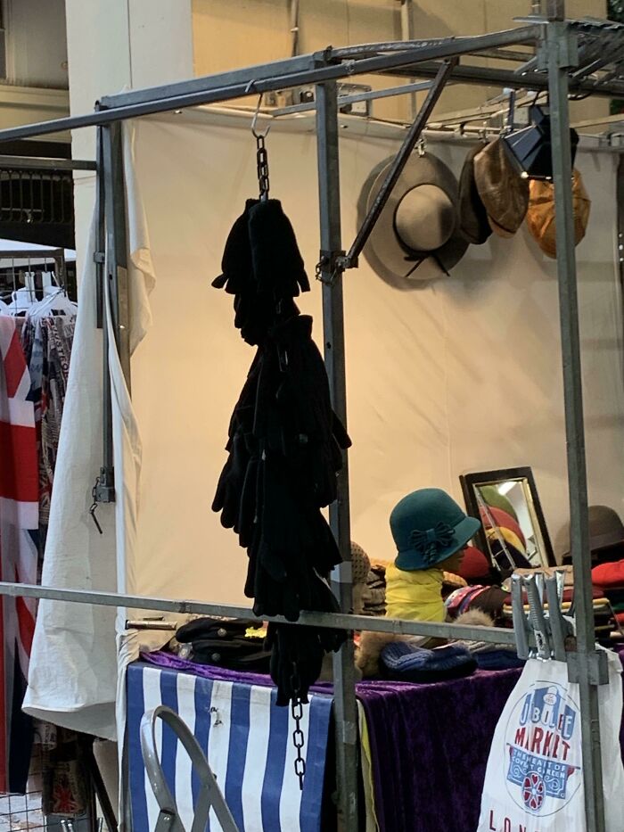 These Hanging Gloves In London Look Like Sherlock Holmes