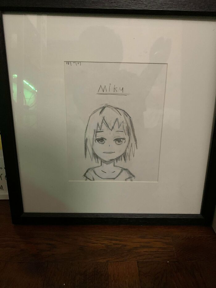 I Drew This Little Thing And My Mom Liked It So Much That She Decided To Frame It Thanks Mom, You The Best