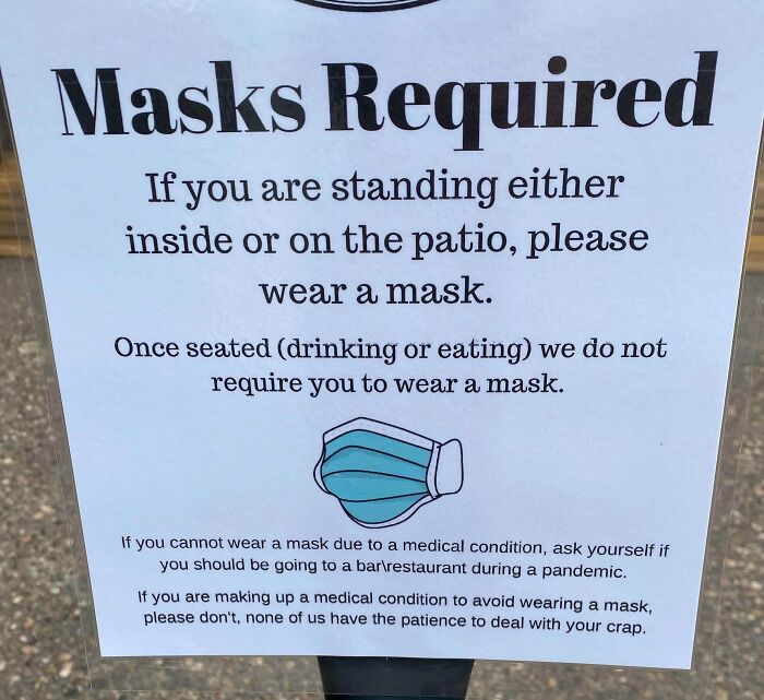 Mask Required Sign Doesn’t Want To Deal With Karen’s