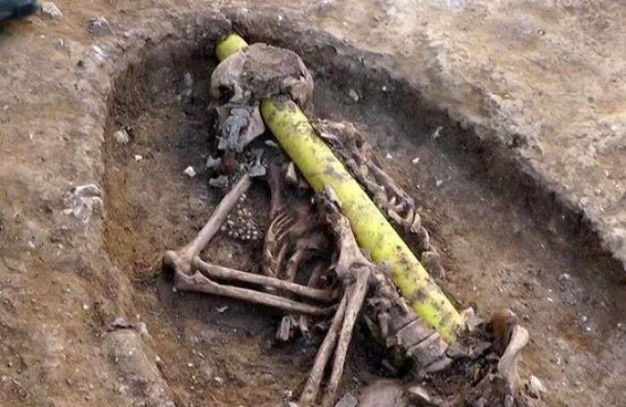 This Power Line Happened To Be Laid Straight Through The Skull Of An Anglo Saxon Woman Buried In A Previously Undiscovered 6th Century Graveyard