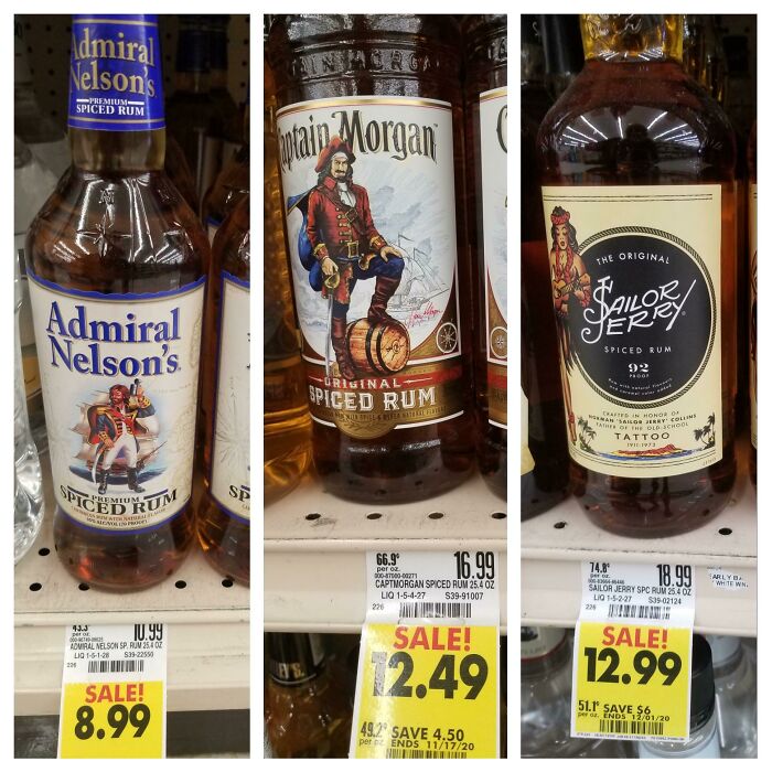 At My Local Supermarket, The Price Of Rum Goes Up As The Naval Ranking Goes Down