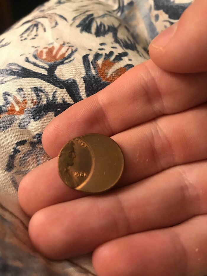 The Machine That Made This Penny Must’ve Missed The Coin Face By A Bit