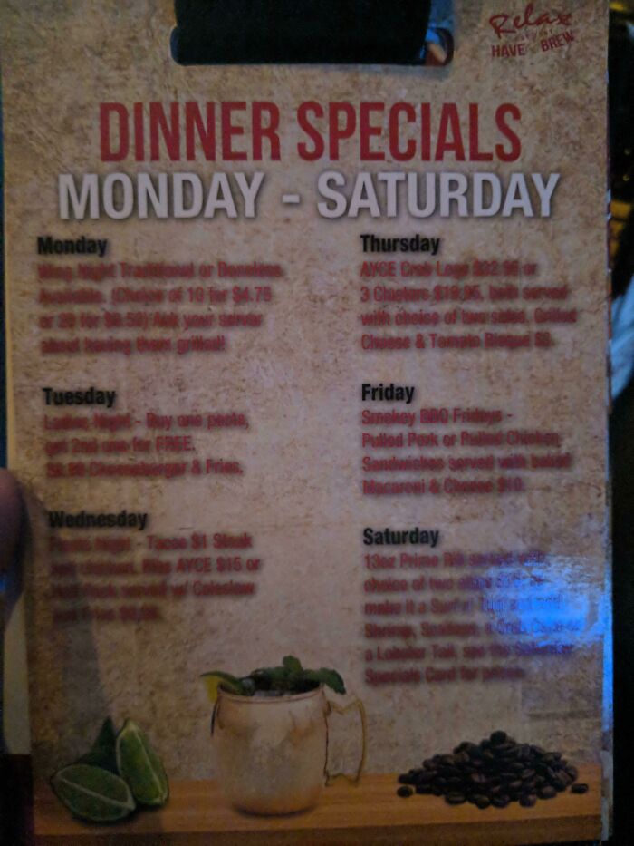 No, This Picture Isn't Blurry. The Menu Is