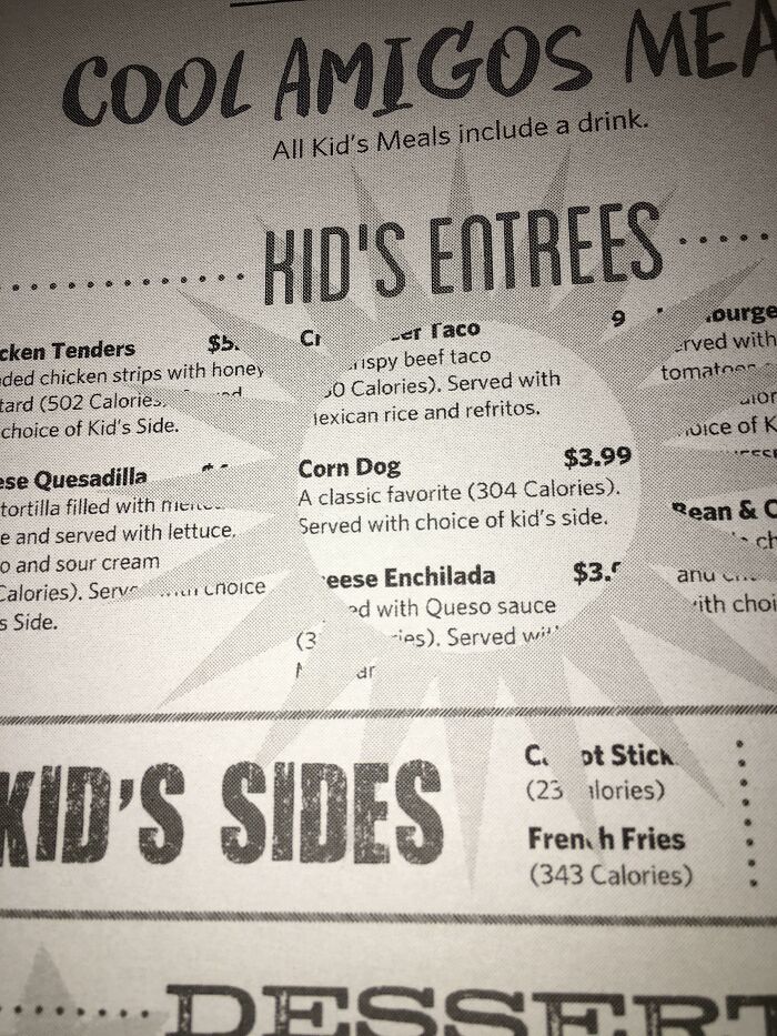 Went To A Restaurant And This Is The Kid's Menu, The Sun Blocks 1/2 Of It
