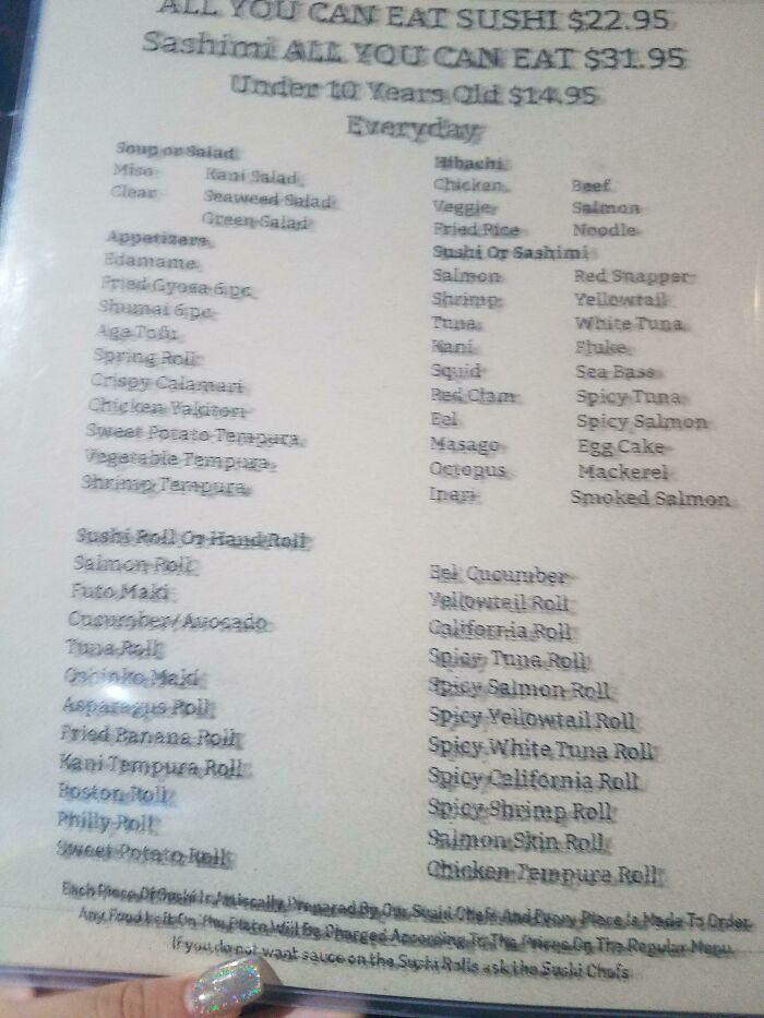 This Picture Isn't Blurry, That's How The Menu Looks