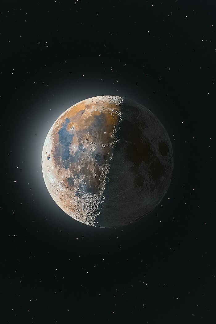 I Stayed Up Until 4am To Capture This! Hdr Waning Moon - Composite Image