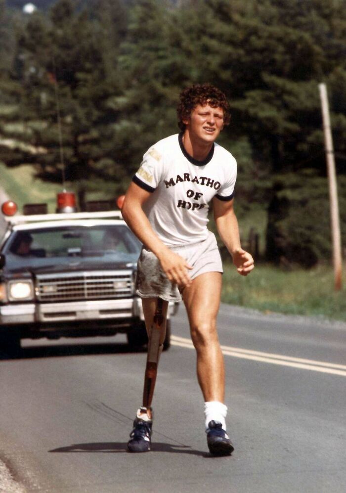 On This Day 40 Years Ago Terry Fox, A 21 Year Old Canadian Who Lost A Leg To Cancer, Began An East To West Cross-Canada Run To Raise Money And Awareness For Cancer Research. He Ran The Equivalent Of A Full Marathon Every Day And Made It 143 Days And 5,373 Km Before He Lost His Battle With Cancer