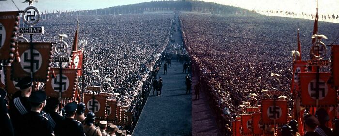 Two Pictures Stitched Together From Nazi Rally At Reichserntedankfest In 1934 Make You Realise How Enormous It Actually Was