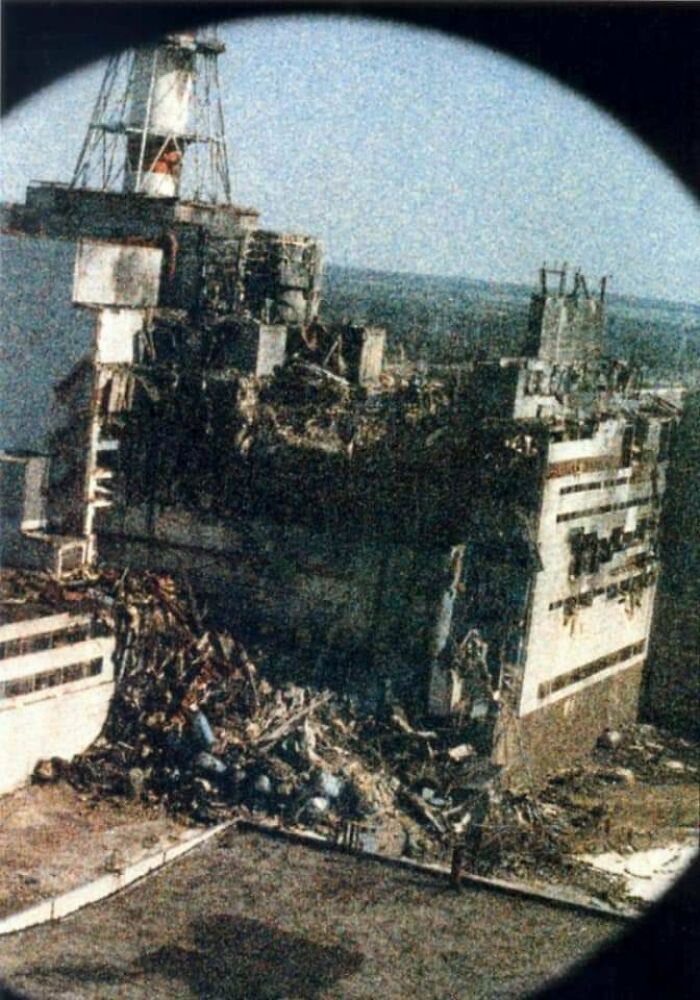 This Is The Only Existing Photo Of Chernobyl Taken On The Morning Of The Nuclear Accident. The Heavy Grain Is Due To The Huge Amount Of Radiation In The Air That Began To Destroy The Camera Film The Second It Was Exposed
