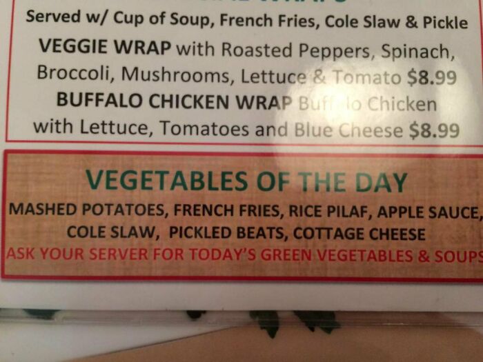 Saw This On A Diner Menu