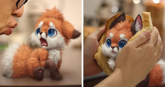 This Artist Can't Have Pets In His Apartment, So He Puts Digital Furry  Animals In Real-Life Situations (29 New Pics) | Bored Panda