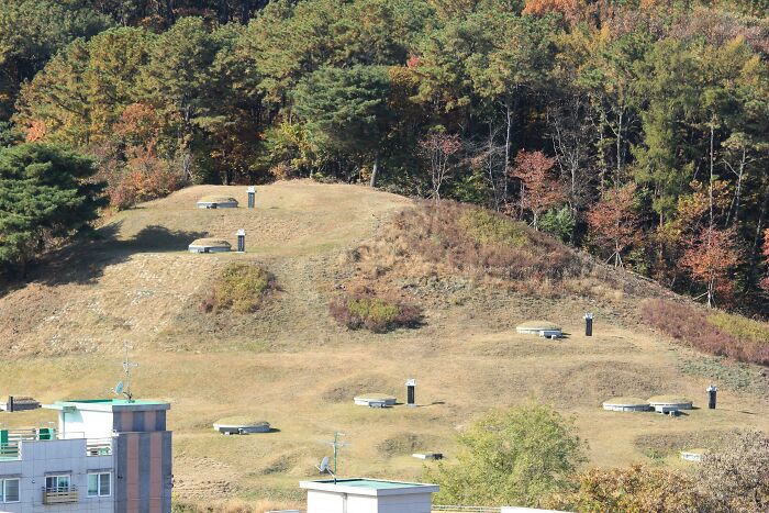 Mounds Outside Of Hotel Near Seoul