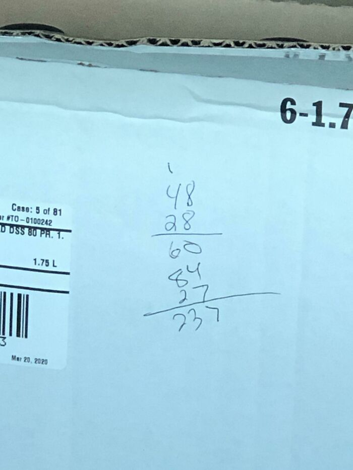 At A Local Eatery And I Saw, Written On A Box, This Attempt At (What Appears To Be) A Math Problem...