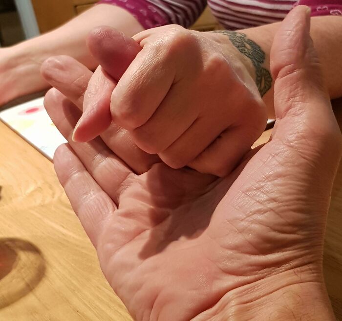 After Many Years Of Marriage, It's Still Nice That We Can Sit At The Table And Just Hold Hands.