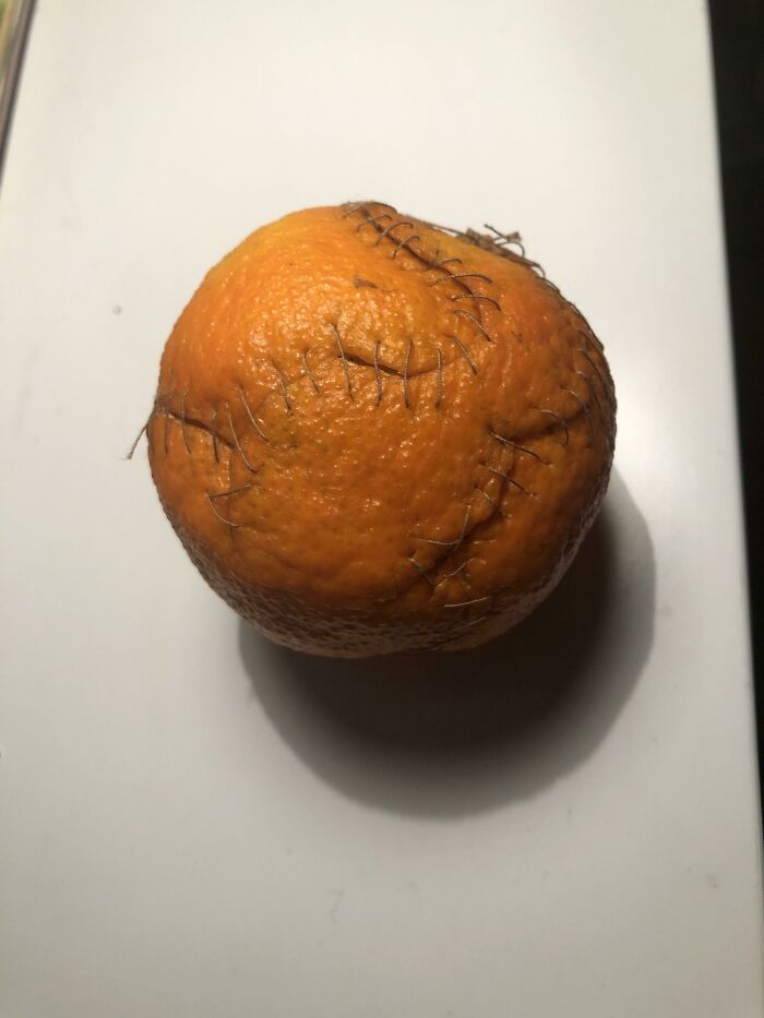 I Ate An Orange And Stitched The Peel Back Together Because I Was Bored