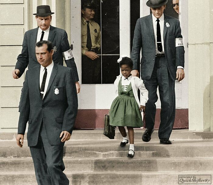 Ruby Bridges, la 1ª afroamericana en asistir a un colegio de blancos en el sur de EEUU, 1960