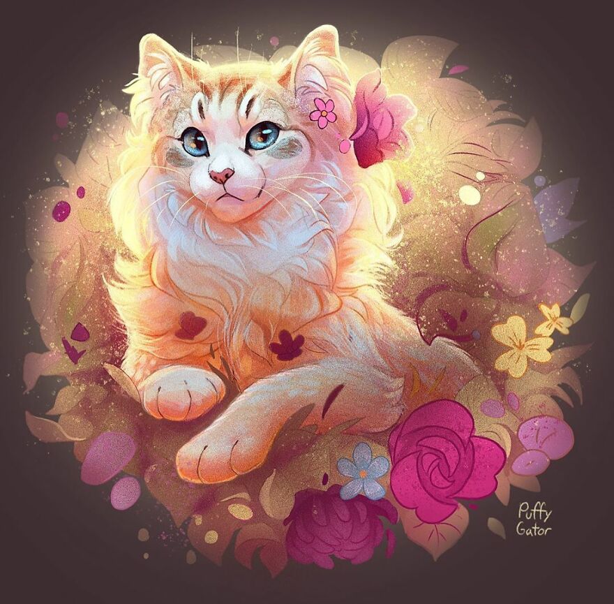 Cute-Animal-Illustrations-Puffygator-Nana-Key