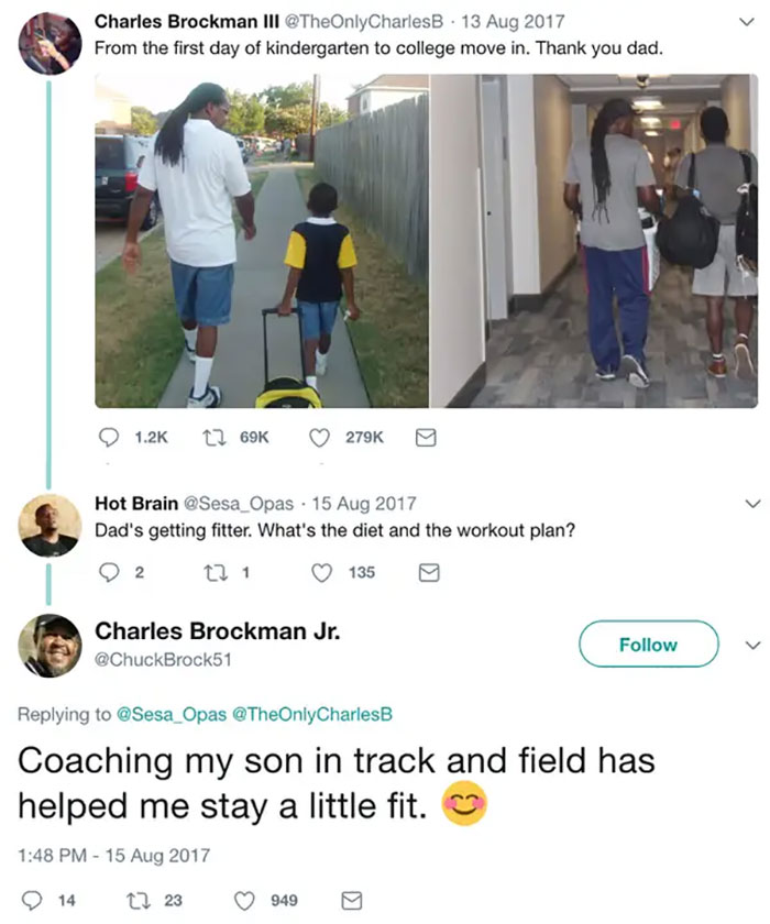 This Dad Who Was So Proud To Walk His Son To School No Matter His Son's Age