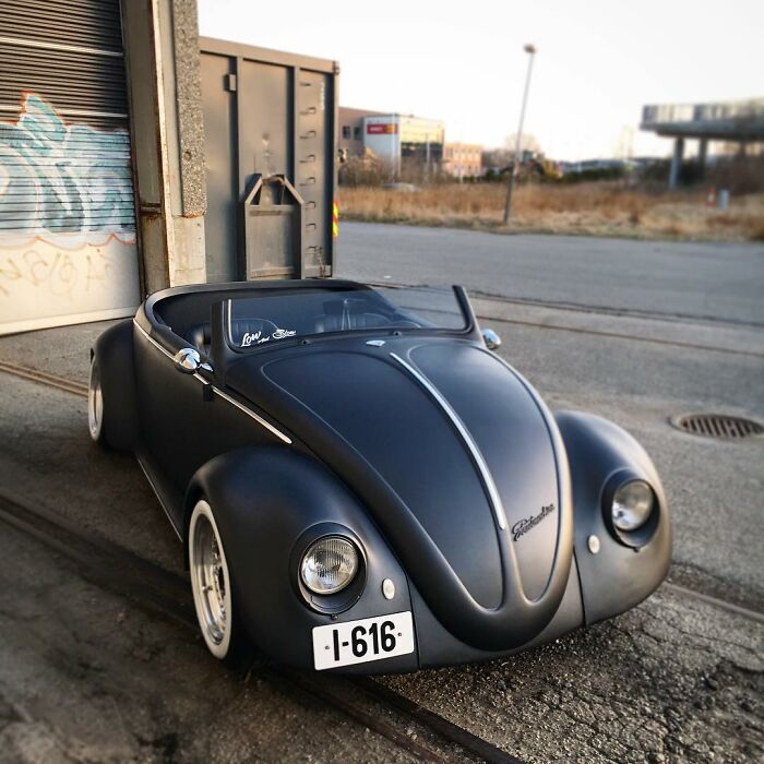 This Guy Transformed A 1961 VW Beetle Deluxe Into A Black Matte Roadster