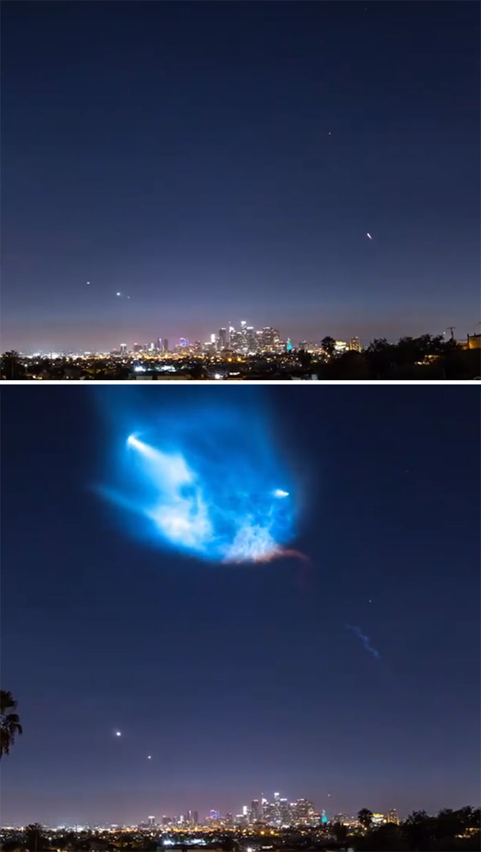 Spacex Falcon 9 Leaving Earth's Atmosphere And Created A "Twilight Phenomenon"