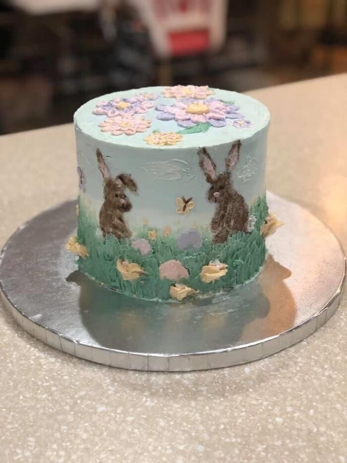 One Of My Favorite Cakes I Did, I Painted This Scene On With Buttercream And A Palette Knife 