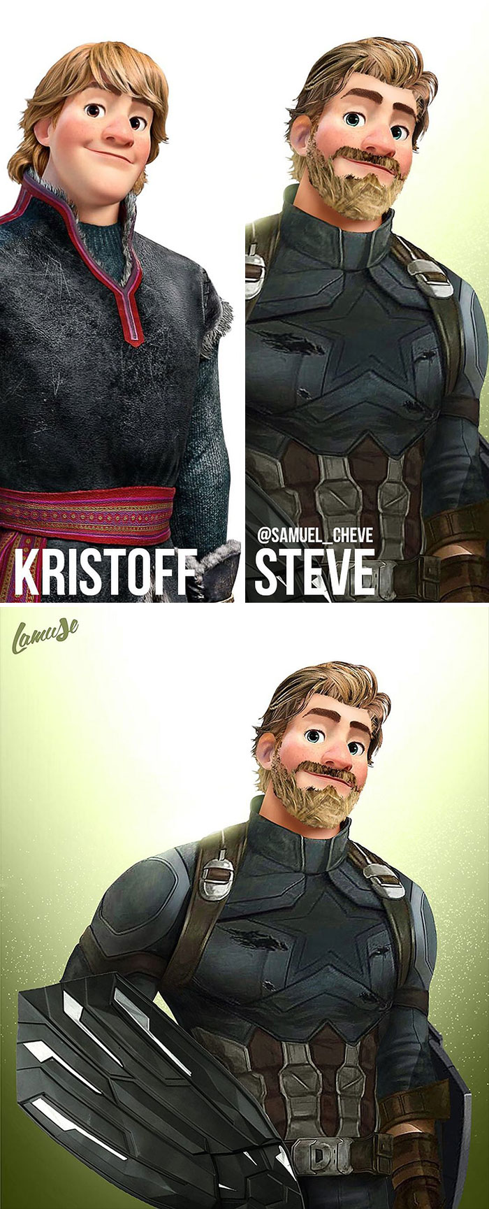 Kristoff And Steve Rogers 'Captain America'