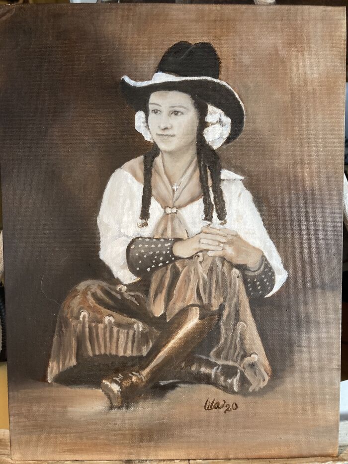 An Oil Portrait I’ve Done Of A Friend’s Great Grandmother