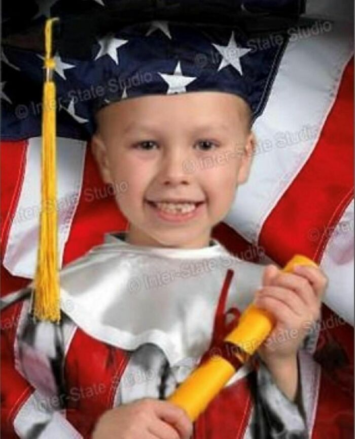 "He Was Told To Wear Nice Clothes For His Graduation Pictures. I Expected To See Him In His Green Cap And Gown. This Was So Much Better! I Literally Laughed Until I Cried. I Hit The Picture Lottery. -- I Asked Connor How Pictures Went And If He Smiled Nice. In True 6 -Year Old-Fashion, He Told Me He ‘Smiled Handsome.' I Thought Nothing More Of It. Until Yesterday Morning