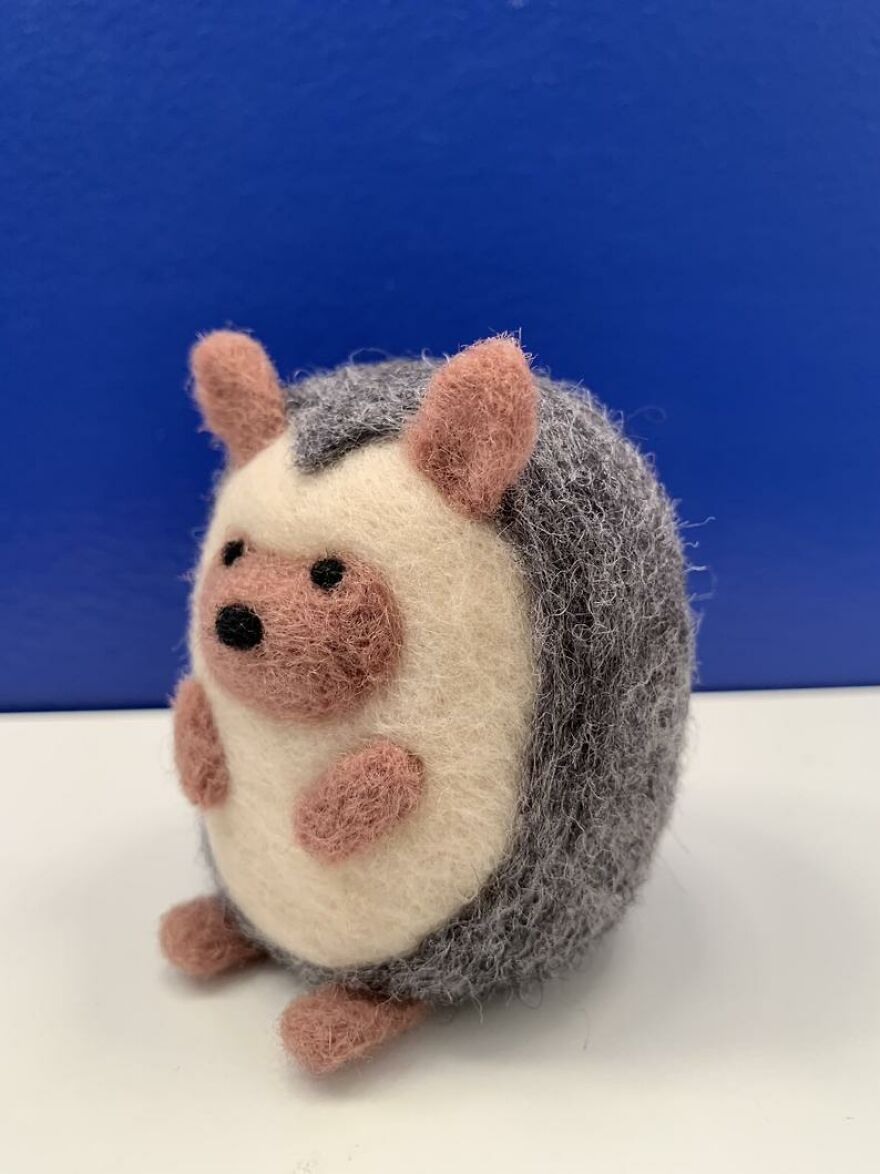 Adorable Round Needle Felted Hedgehog