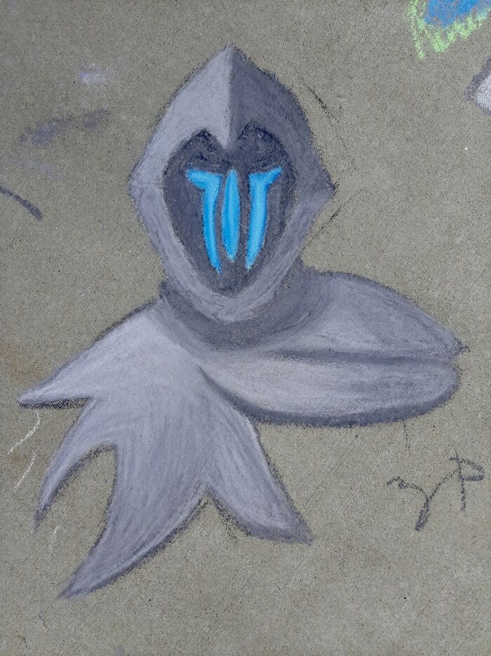 I Drew This With Chalk... I Had Another One That Was Way Better Than This One, But My Computer Is Being Stupod And Wouldn't Let Me Upload It, So Have This One