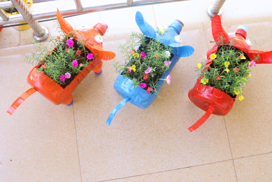 I Remake These Recycle Plastic Bottles Into Cute Pig Shaped Flower Pots