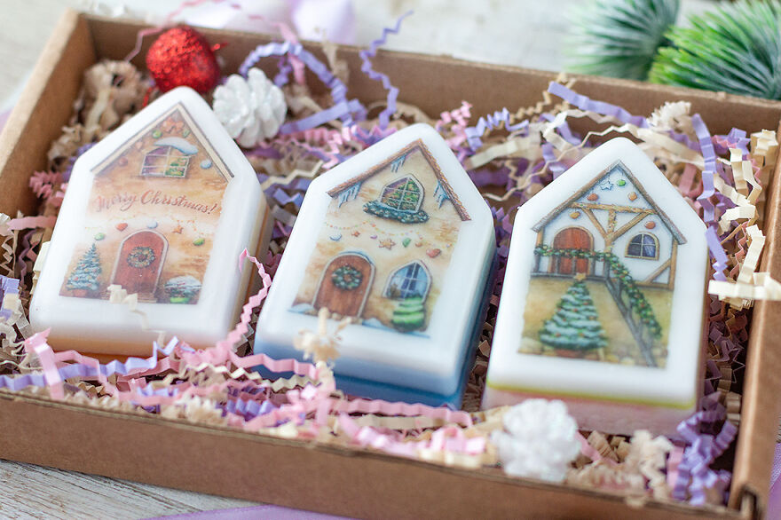 Combining Watercolors And Soap LED Me To Create These Festive Christmas Soap Houses