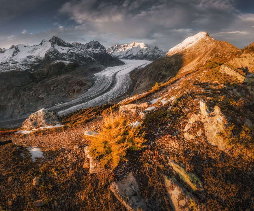 This Autumn I Was Walking Along The Largest Glacier Of The Alps For A Couple Of Days And That Was The Most Beautiful Experience In My Life. Take A Look At The Natural Titan - The Aletsch Glacier.