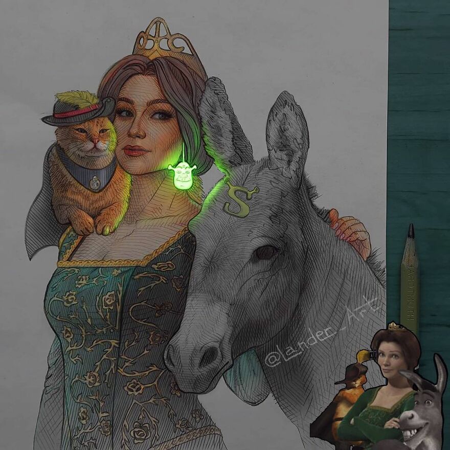 This Artist's Drawings Of Cartoon Princesses And Their Pets Look Like They're Glowing (7 Pics)
