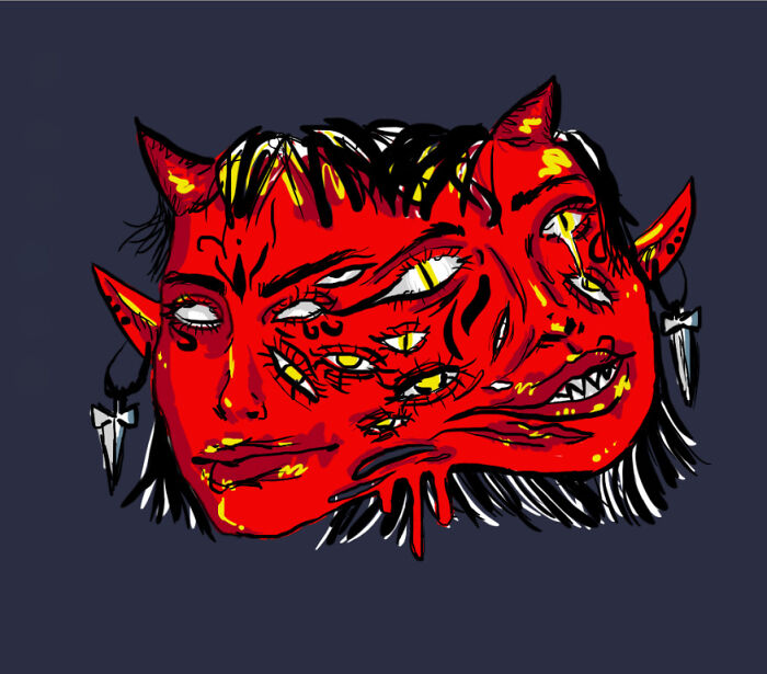 A Demon Lady- I'm Not Very Good With Digital Art Yet, But It Was The First Digital Drawing I Was Proud Of