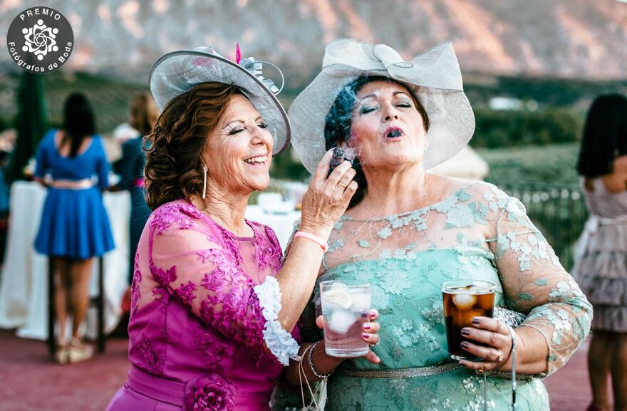 Elegant Ladies Smoking A Cigar During The Wedding In This Picture By Marta Monés