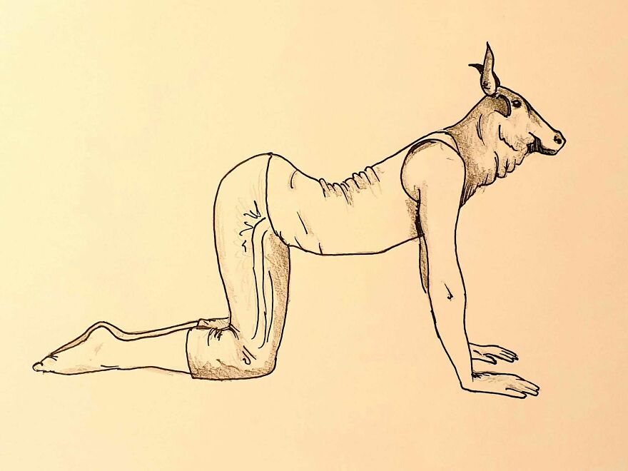 I Put Animal Heads On Fitting Yoga Poses