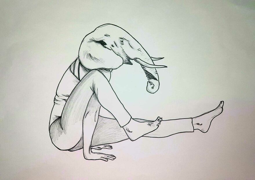 I Put Animal Heads On Fitting Yoga Poses