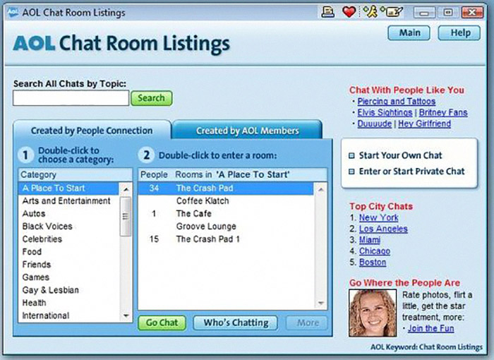 The Good Old AOL Chat Rooms