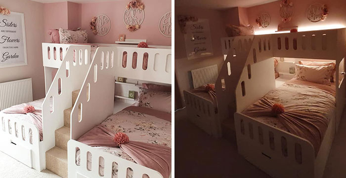 Mom DIYs An Ingenious Three-Person Bed For Her 3 Daughters And People Online Are Loving It